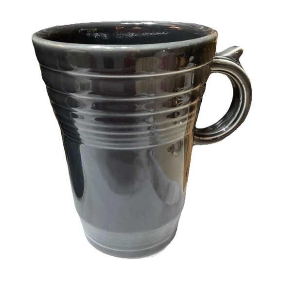 Fiesta Ware Homer Laughlin USA Slate Gray Bistro Latte 18oz Mug Thumb Handle - Picture 1 of 10